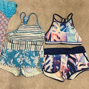 Three Athleta Girl swimsuits Size L/12